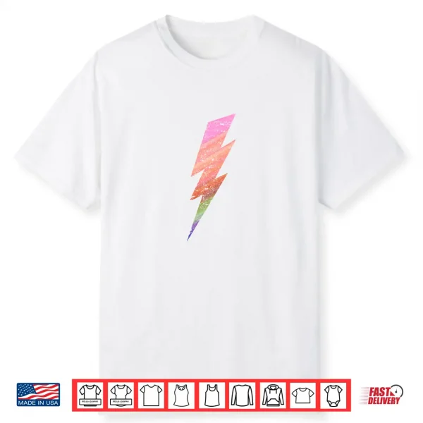 Colorful Lightning Bolt Minimalist Graphic Art Shirt