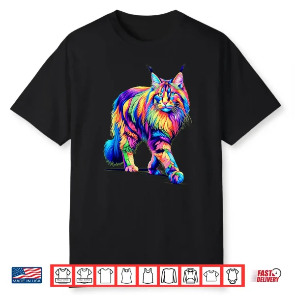 Colorful Pop Art Maine Coon Cat Maine Coons Shirt