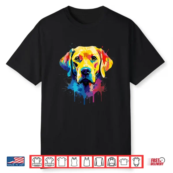 Colourful Labrador Yellow Golden Lab Retriever Splash Paint Shirt