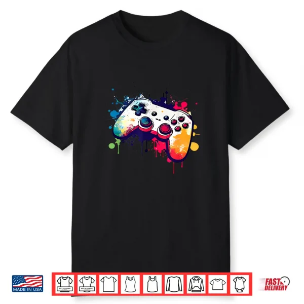 Control All The Things Video Game Controller Gamer Boys Men Shirt