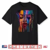 Cool African Woman Afro Color Painted Face Juneteenth Vibes Shirt