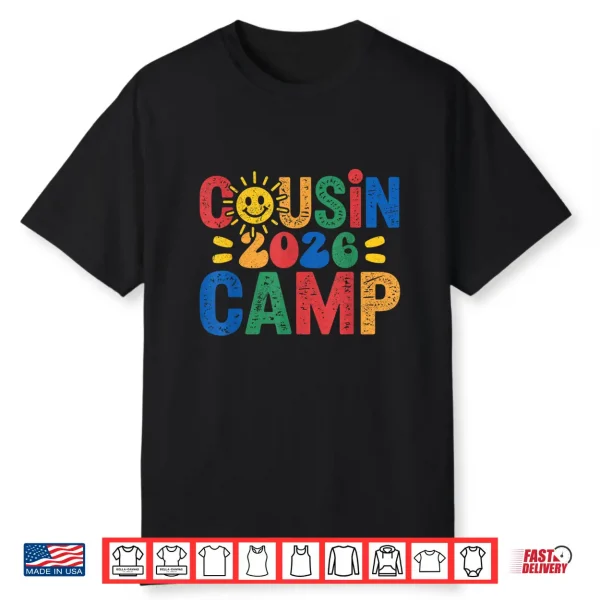 Cousin Camp 2026 Family Vacation Summer Camping Boys Kids Shirt