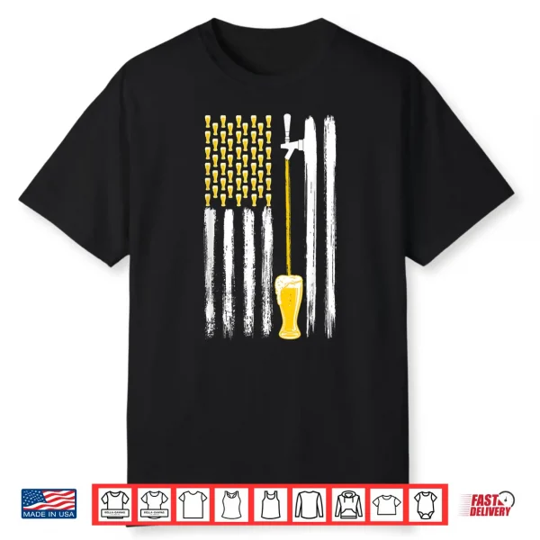 Craft Beer American Flag Usa 4Th July Alcohol Brew Brewery Shirt