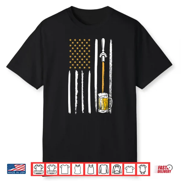 Craft Beer American Flag Usa 4Th July Brewery Alcohol Lovers Shirt