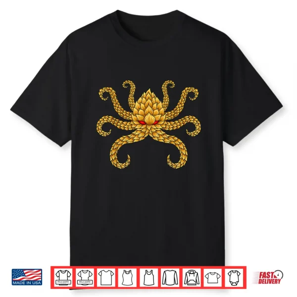Craft Beer Gift For Men Hoptopus Home Brewing Ipa Lover Shirt