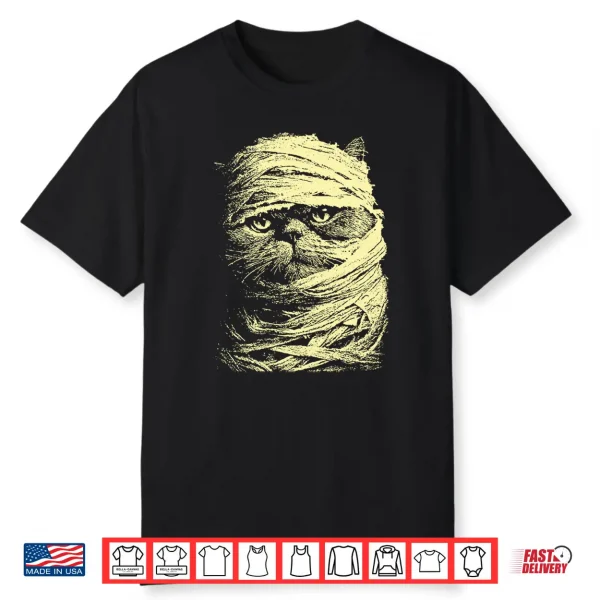 Creepy Cute Persian Cat Spooky Halloween Scary Feline Mummy Shirt