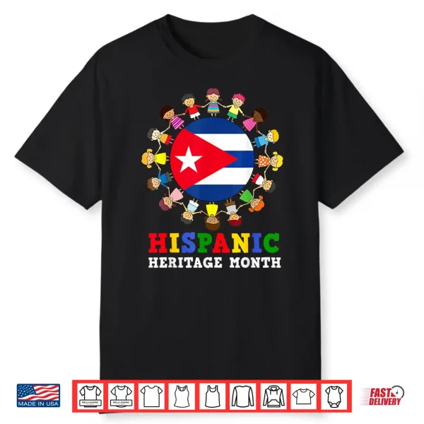 Cuban Flag Hispanic Heritage Cuba Boy Girl Kids Shirt