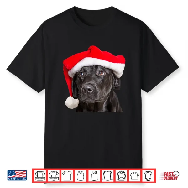 Cute Black Lab Santa Hat Christmas Dog Labrador Retriever Shirt