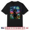 Cute Black Poodle And Flowers Starry Night Dog Art By Aja Shirt