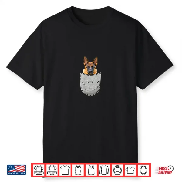 Cute German Shepherd Alsatian For Dog Lovers Pocket Owner Shirt