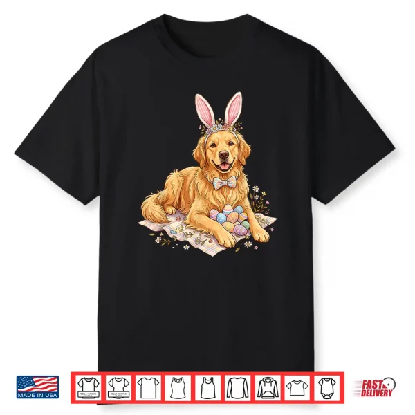 Cute Golden Retriever Dog Funny Easter Shirt