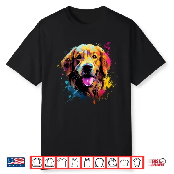 Cute Golden Retriever Professional Minimalist Modern Graphic Shirt