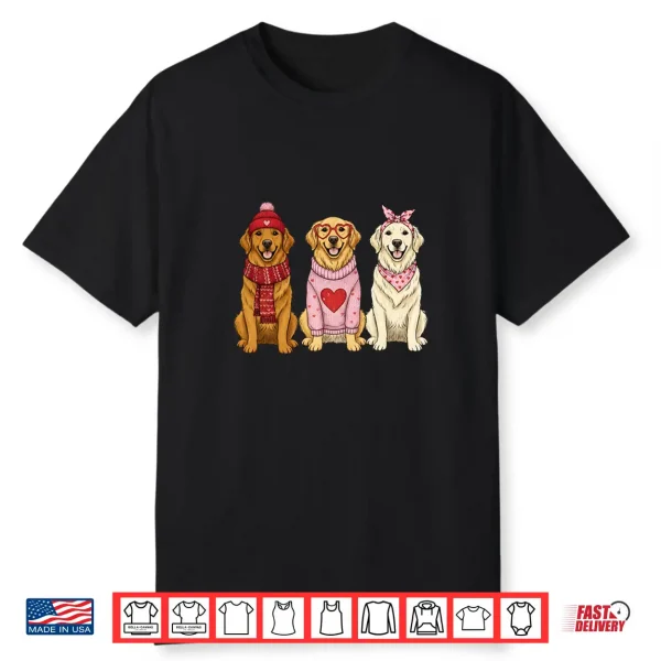 Cute Golden Retriever Valentine Dog Shirt