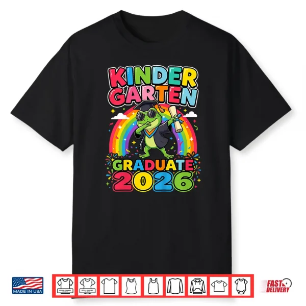 Cute Kindergarten Graduate 2026 Graduation Frog Kids Boys Shirt