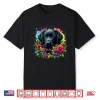 Cute Labrador Retriever Lover Black Lab In Colorful Flowers Shirt