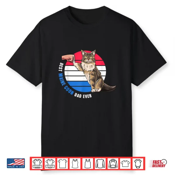 Cute Main Coon Cat Design Best Maine Coon Dad Shirt