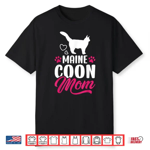 Cute Maine Coon Mom Maine Coon Cat Professional Minimalist Modern Graphic Shirt