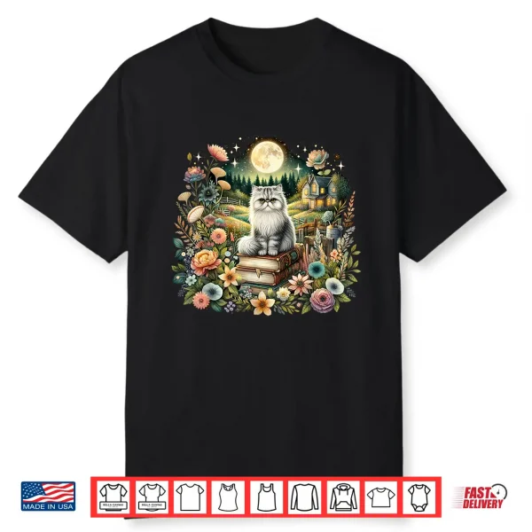 Cute Mushroom Cottagecore Aesthetic Persian Cat Shirt