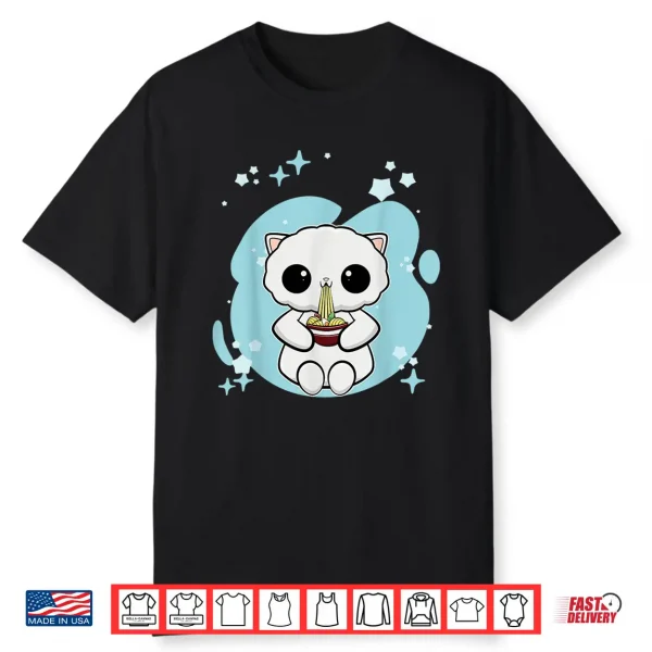 Cute Persian Cat Anime Kitten Ramen Shirt