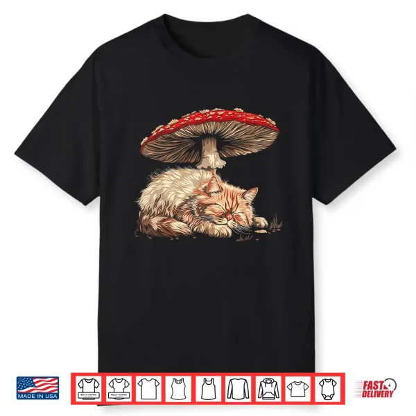 Cute Persian Cat Cottagecore Aesthetic Under The Mushroom Shirt