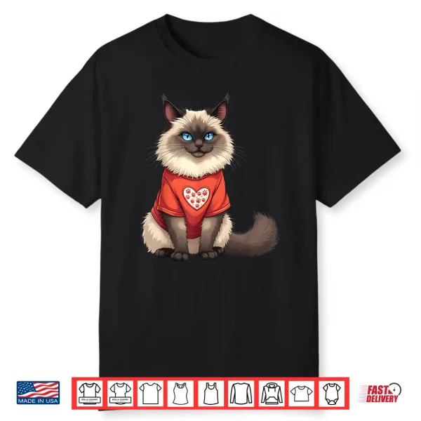 Cute Ragdoll Cat Heart Paw For A Cat Owner Shirt
