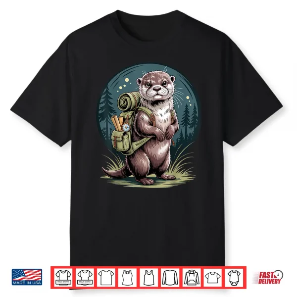 Cute River Otter Hiking Backpacking Wilderness Backpack Shirt