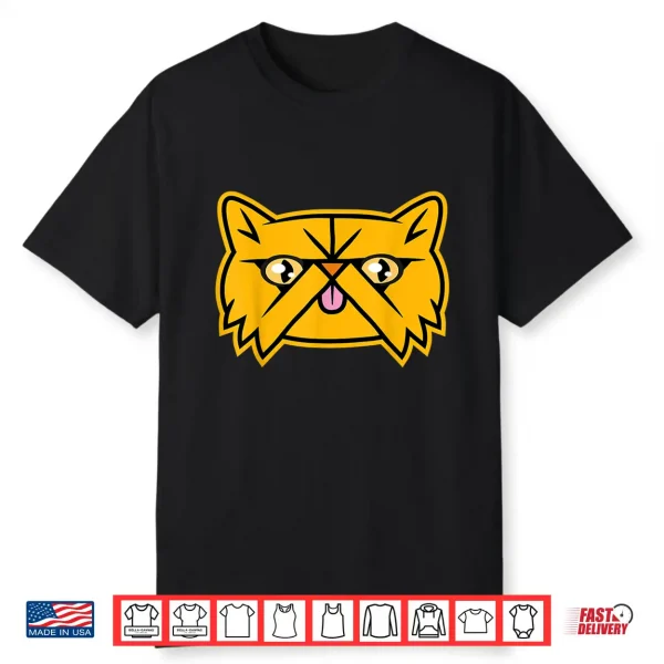 Cute Smooshed Face Orange Persian Cat Graphic Tee T Shirt