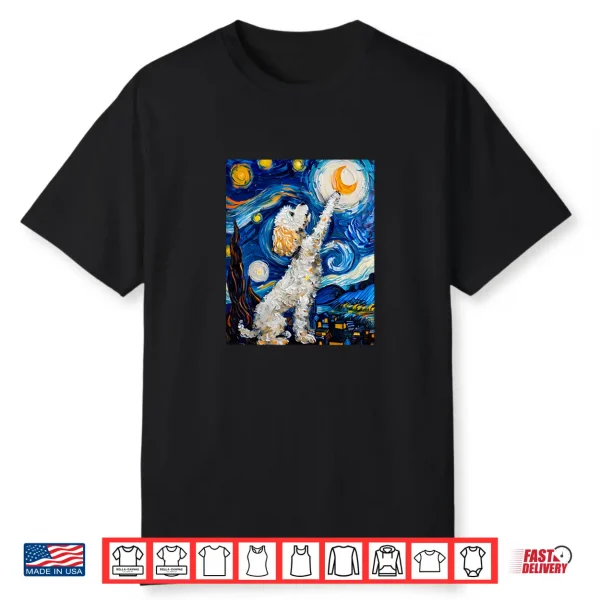 Cute Van Gogh Poodle Dog Starry Night Funny Women & Men Shirt