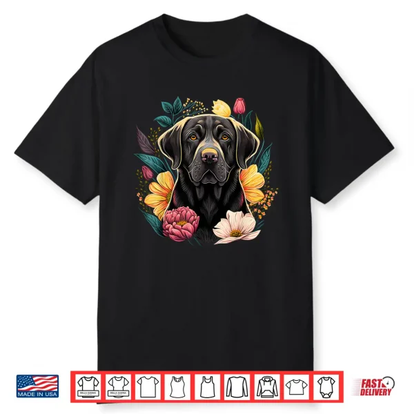 Cute Black Labrador Dog On Black Labrador Retriever Lover Shirt