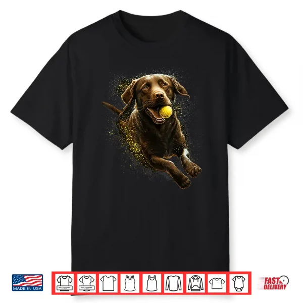 Cute Brown Labrador Dog On Brown Labrador Retriever Lover Shirt