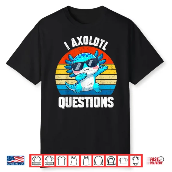 Cutei Axolotl Questions Kids Toddler Teens Boy Anime Kawaii Shirt