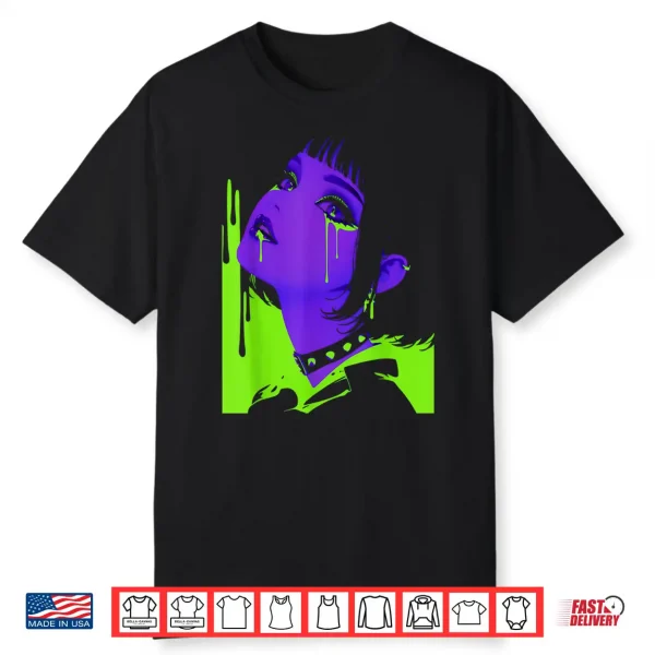 Cybergoth Cybercore Grunge Punk Goth Girl Alt Anime Manga Shirt