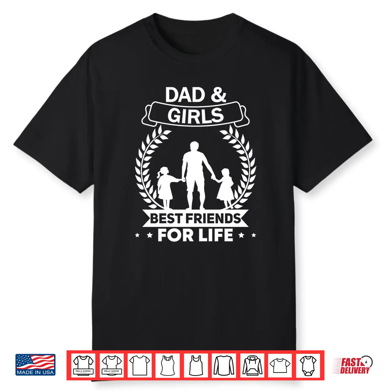 Dad And 2 Girls Partnerlook Dad And Two Daughters Matching Performance Shirt Dad And 2 Girls Partnerlook Dad And Two Daughters Matching Performance Shirt