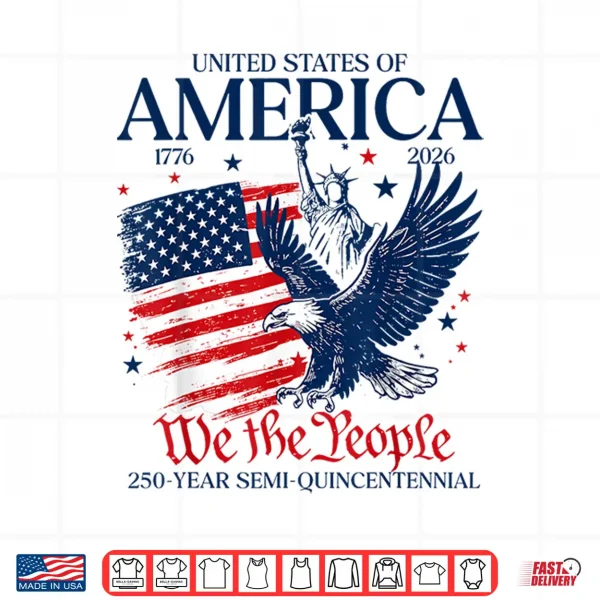 Design 250 Year Semi Quincentennial Eagle America USA 4th of July Shirt