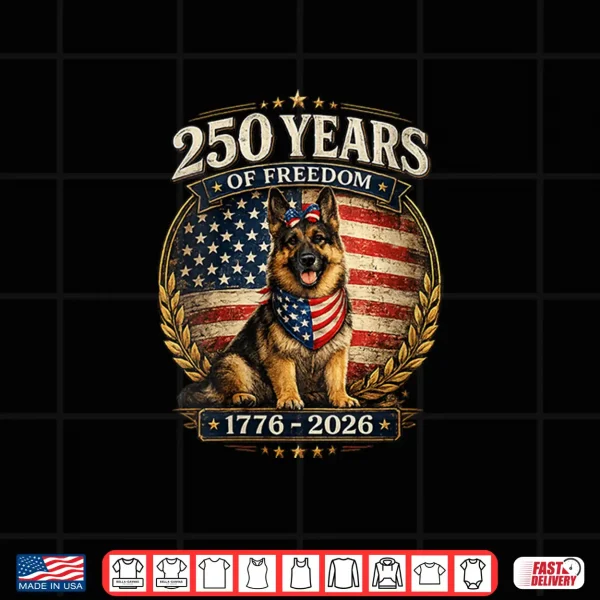 Design 250 Years America Anniversary German Shepherd Shirt