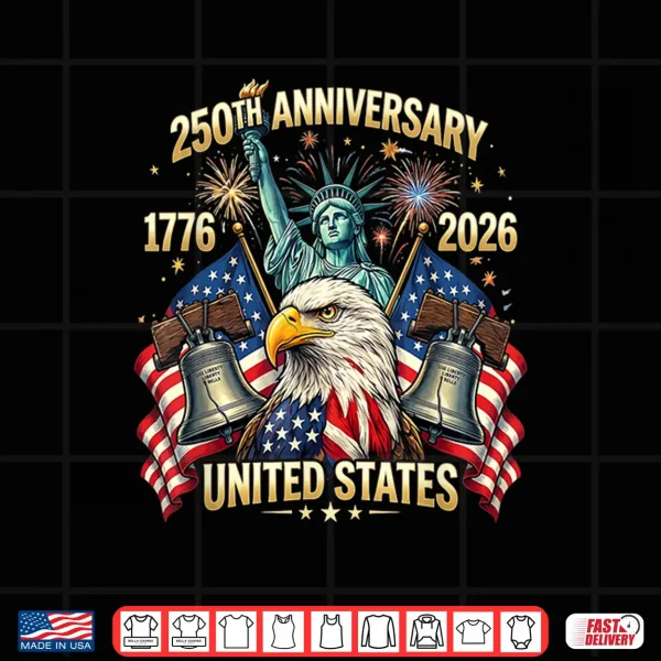 Design 250 Years American Anniversary 1776 2026 USA Flag Shirt