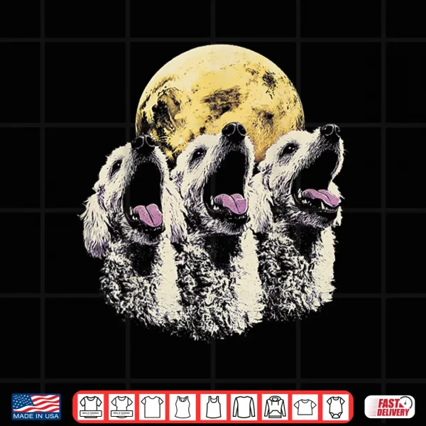 Design 3 Headed Dog Howling At Moon Poodle Cerberus Shirt