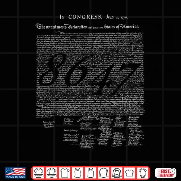 Design 86 47 Declaration of Independence 4th of July 1776 No Kings Shirt