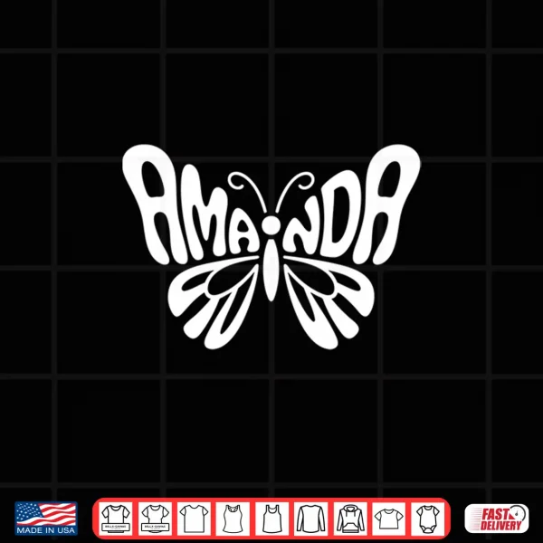Design Amanda Butterfly Personalized Cute Name Word Art Performance Shirt