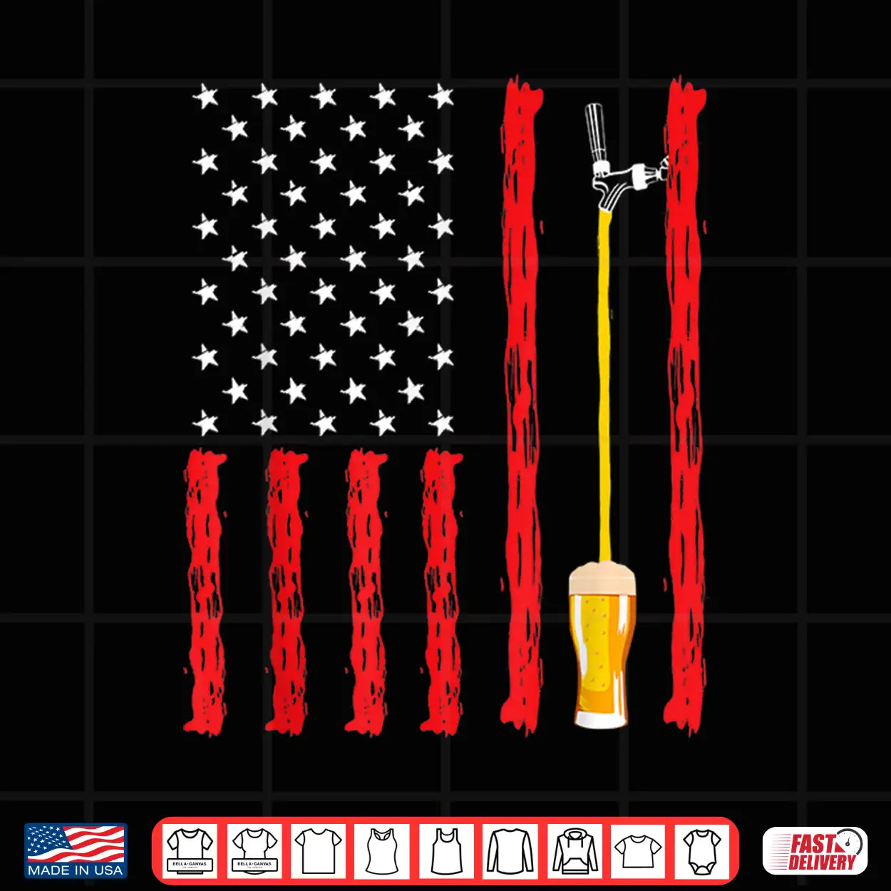 American Flag Craft Beer Brewery Design Shirt American Flag Craft Beer Brewery Design Shirt