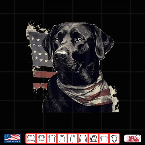 Design American USA Flag Lab Owner Black Labrador Retriever Shirt