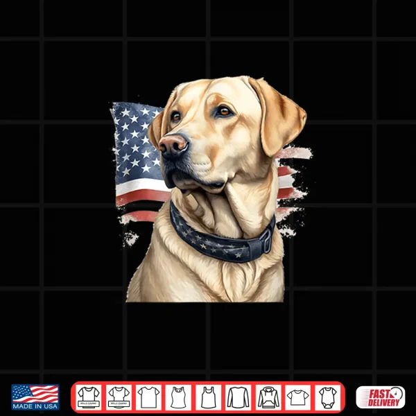 Design American USA Flag Lab Owner Yellow Labrador Retriever Shirt