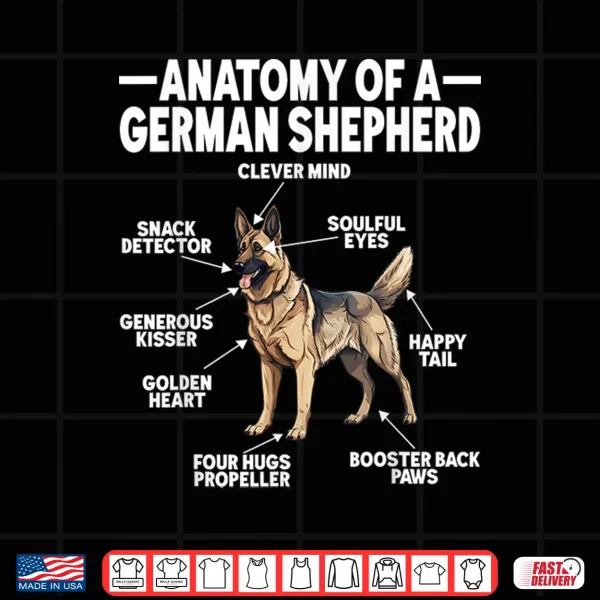 Design Anatomy German Shepherd Dog Lovers German Shepherd Dog Shirt