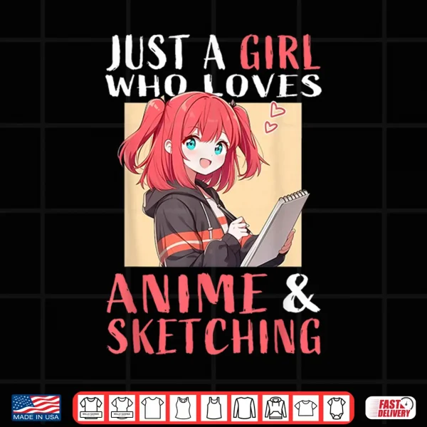 Design Anime And Sketching For Girls Teens Manga Kawaii Japan Shirt