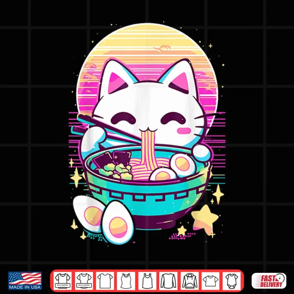 Anime Cat Eating Ramen Japanese Ramen Cat Japan Shirt 4 Design Anime Cat Eating Ramen Japanese Ramen Cat Japan Shirt