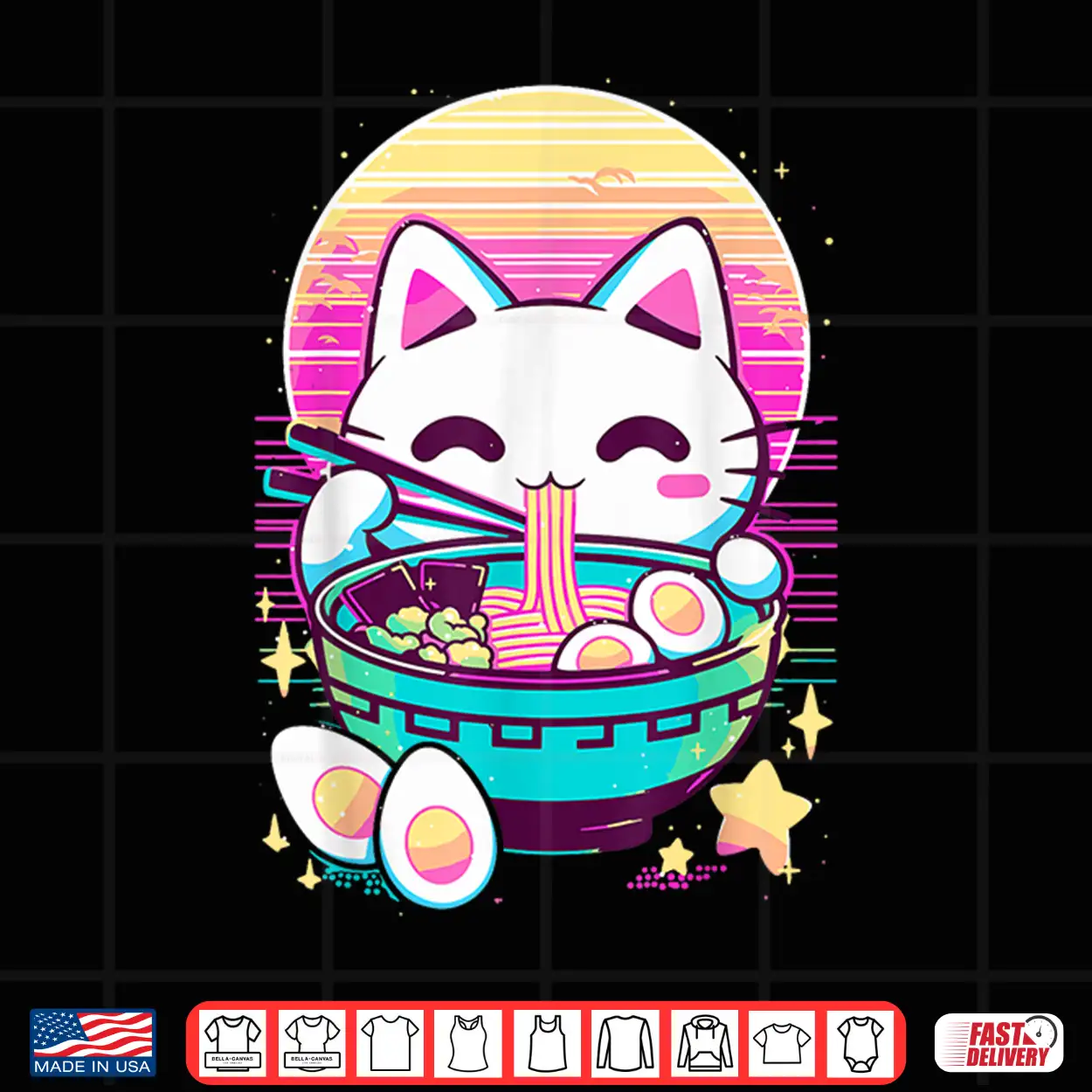 Anime Cat Eating Ramen Japanese Ramen Cat Japan Shirt Anime Cat Eating Ramen Japanese Ramen Cat Japan Shirt
