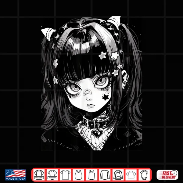 Design Anime Girl Soft Grunge Waifu Kawaii Gothic Girl Shirt