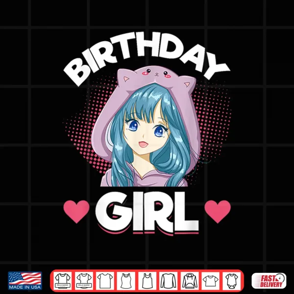 Design Anime Manga Birthday Girl Birthday Shirt