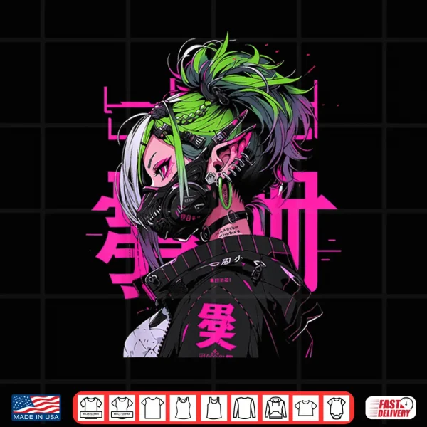 Design Anime Manga Cyberpunk Aesthetic Techwear Harajuku Shirt