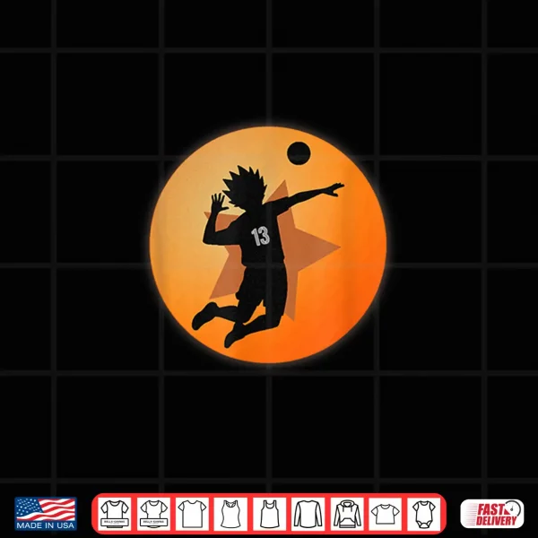 Design Anime merch Japanese Number 13 star Anime Volleyball Haikyu Shirt